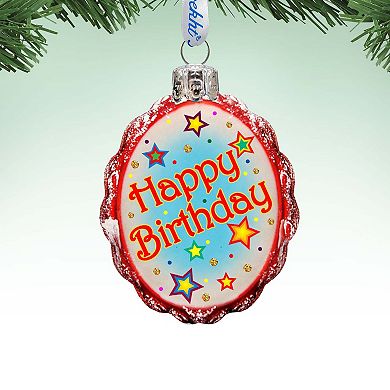 Designocracy Happy Birthday Mercury Glass Ornament by G. DeBrekht Love Family Kids Decor