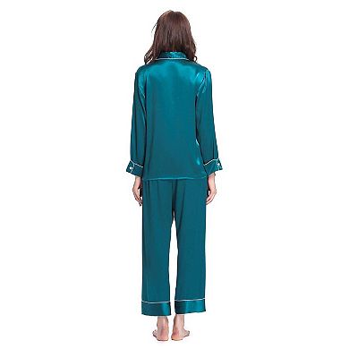 LILYSILK 22 Momme Chic Trimmed Silk Pajamas for Women