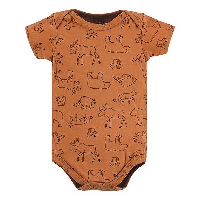 Hudson Baby Infant Boy Cotton Bodysuits, Into The Woods Prints