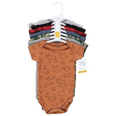 Hudson Baby Infant Boy Cotton Bodysuits, Into The Woods Prints