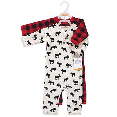 Hudson Baby Infant Boy Premium Quilted Coveralls 2pk, Moose
