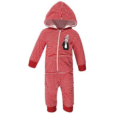 Hudson Baby Infant Fleece Jumpsuits, Coveralls, and Playsuits 2pk, Red Penguin