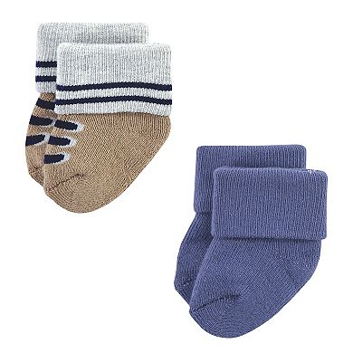 Hudson Baby Infant Boy Cotton Rich Newborn and Terry Socks, Bear 12-Pack