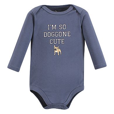Hudson Baby Infant Boy Cotton Long-Sleeve Bodysuits, Boy Dogs 7-Pack