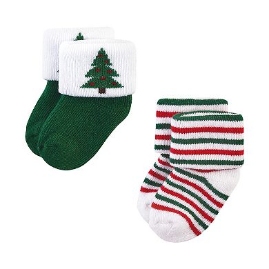 Hudson Baby Unisex Baby Cotton Rich Newborn and Terry Socks, 12 Days Of Christmas