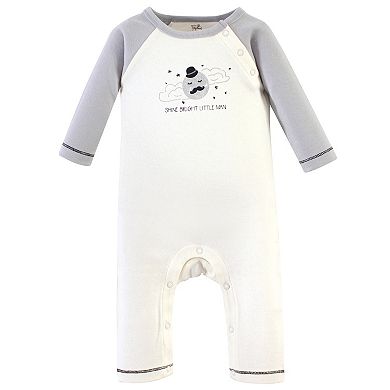 Touched by Nature Baby Boy Organic Cotton Coveralls 3pk, Mr. Moon