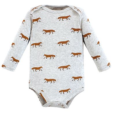 Hudson Baby Unisex Baby Cotton Long-Sleeve Bodysuits, Woodland Animals