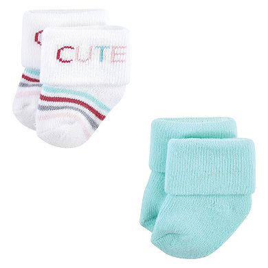 Hudson Baby Infant Girl Cotton Rich Newborn and Terry Socks, Strawberry
