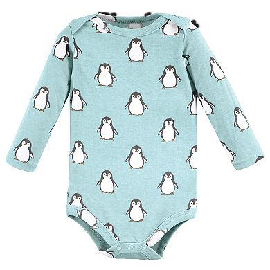 Hudson Baby Unisex Baby Cotton Long-Sleeve Bodysuits, Chill Out Penguin