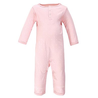 Hudson Baby Infant Girl Cotton Coveralls 3pk, Glitter Unicorn