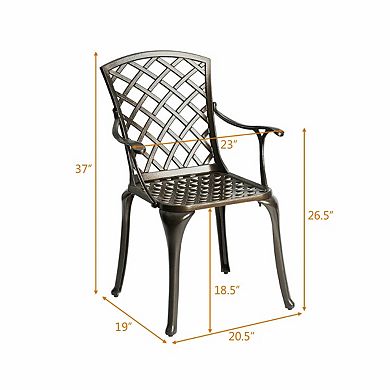 Outdoor Aluminum Dining Set of 2 Patio Bistro Chairs