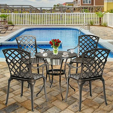 Outdoor Aluminum Dining Set of 2 Patio Bistro Chairs