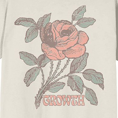 Juniors' Vintage Rose Growth Graphic Tee