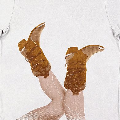 Juniors' Western Cowgirl Boots Graphic Tee