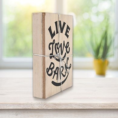 "Live Love Bark" Caption Box Table Top Decor & Tea Towel Set