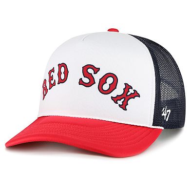 Men's '47 White Boston Red Sox Foam Front Script Trucker Snapback Hat