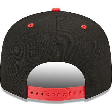 Men's New Era Black/Red Chicago Bulls Stacked Slant 2-Tone 9FIFTY Snapback Hat