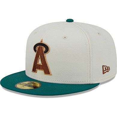 Men's New Era White California Angels Cooperstown Collection Camp 59FIFTY Fitted Hat