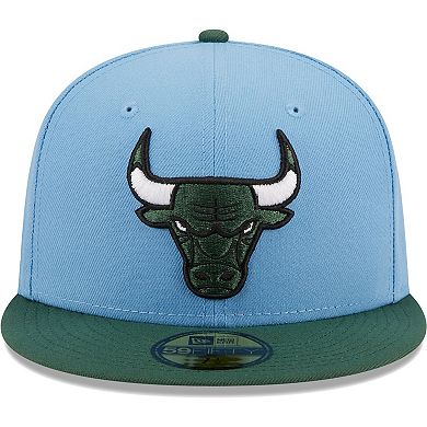Men's New Era Light Blue/Green Chicago Bulls Two-Tone 59FIFTY Fitted Hat