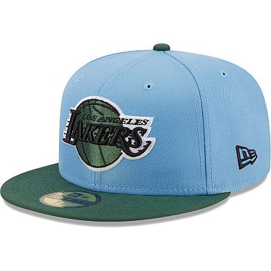 Men's New Era Light Blue/Green Los Angeles Lakers Two-Tone 59FIFTY Fitted Hat