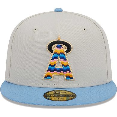 Men's New Era Natural California Angels Beach Front 59FIFTY Fitted Hat