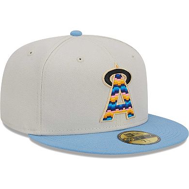 Men's New Era Natural California Angels Beach Front 59FIFTY Fitted Hat