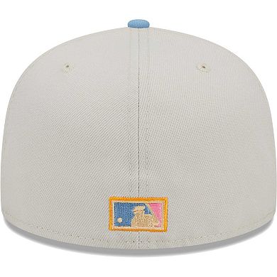 Men's New Era Natural California Angels Beach Front 59FIFTY Fitted Hat