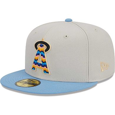 Men's New Era Natural California Angels Beach Front 59FIFTY Fitted Hat