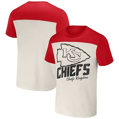 Men's NFL x Darius Rucker Collection by Fanatics Cream Kansas City Chiefs Colorblocked T-Shirt