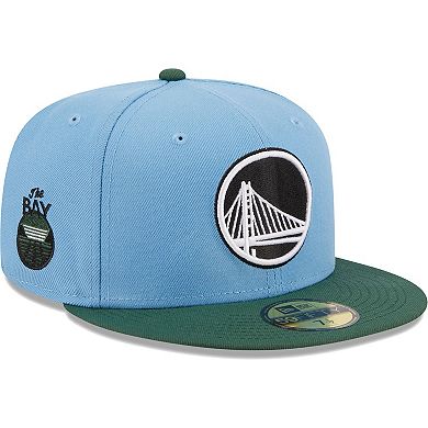 Men's New Era Light Blue/Green Golden State Warriors Two-Tone 59FIFTY Fitted Hat