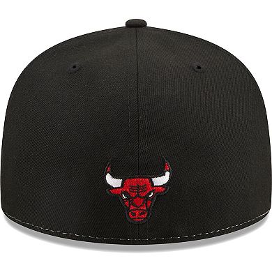 Men's New Era Black/Red Chicago Bulls Pop Front 59FIFTY Fitted Hat
