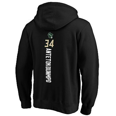 Men's Fanatics Branded Giannis Antetokounmpo Black Milwaukee Bucks Playmaker Name & Number Pullover Hoodie