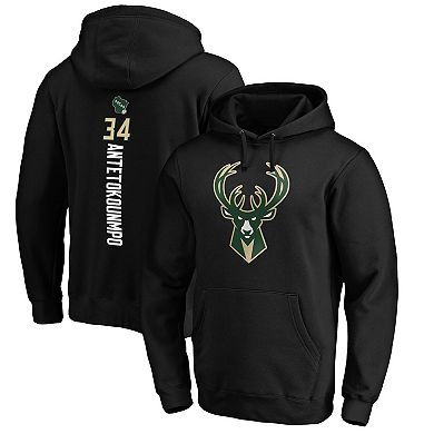 Men's Fanatics Branded Giannis Antetokounmpo Black Milwaukee Bucks Playmaker Name & Number Pullover Hoodie