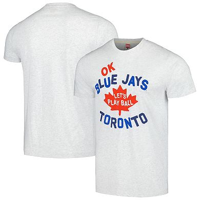 Men's Homage Gray Toronto Blue Jays Let's Play Ball Tri-Blend T-Shirt
