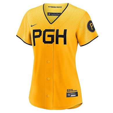 Women's Nike Bryan Reynolds Gold Pittsburgh Pirates 2023 City Connect Replica Player Jersey