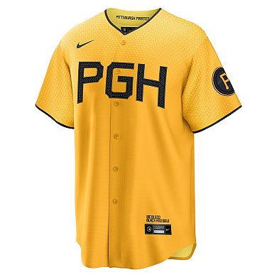Men's Nike Bryan Reynolds Gold Pittsburgh Pirates 2023 City Connect Replica Player Jersey