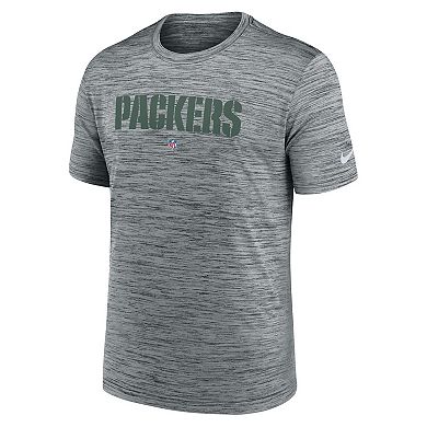 Men's Nike Heather Gray Green Bay Packers Velocity Performance T-Shirt