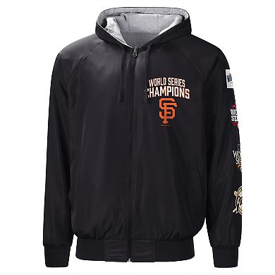 Men's G-III Sports by Carl Banks Black/Gray San Francisco Giants Southpaw Reversible Raglan Hooded Full-Zip Jacket