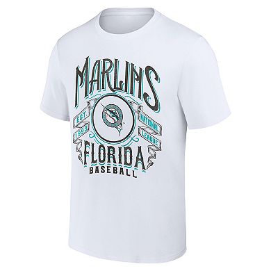 Men's Darius Rucker Collection by Fanatics White Florida Marlins Cooperstown Collection Distressed Rock T-Shirt