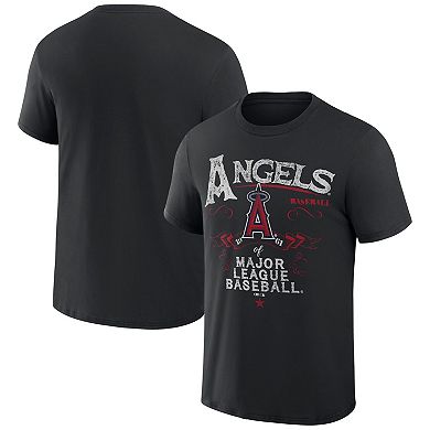 Men's Darius Rucker Collection by Fanatics  Black Los Angeles Angels Beach Splatter T-Shirt
