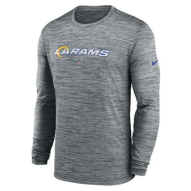 Men's Nike  Heather Gray Los Angeles Rams Sideline Team Velocity Performance Long Sleeve T-Shirt