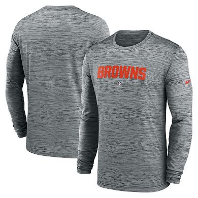 Men's Nike  Heather Gray Cleveland Browns Sideline Team Velocity Performance Long Sleeve T-Shirt