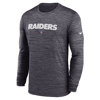 Men's Nike  Black Las Vegas Raiders Sideline Team Velocity Performance Long Sleeve T-Shirt