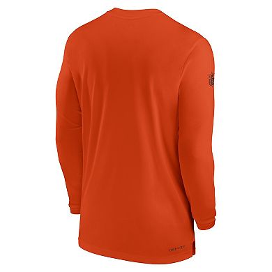 Men's Nike Orange Cincinnati Bengals Sideline Coach Performance Long Sleeve T-Shirt