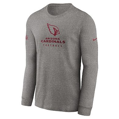 Men's Nike Heather Gray Arizona Cardinals Sideline Performance Long Sleeve T-Shirt