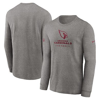 Men's Nike Heather Gray Arizona Cardinals Sideline Performance Long Sleeve T-Shirt
