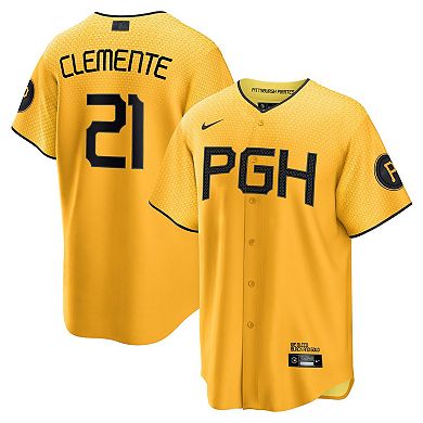 Men's Nike Roberto Clemente Gold Pittsburgh Pirates 2023 City Connect Replica Player Jersey