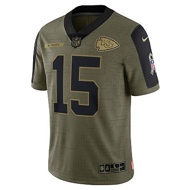 Men's Nike Patrick Mahomes Olive Kansas City Chiefs 2021 Salute To Service Limited Player Jersey