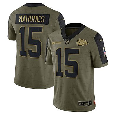 Men's Nike Patrick Mahomes Olive Kansas City Chiefs 2021 Salute To Service Limited Player Jersey
