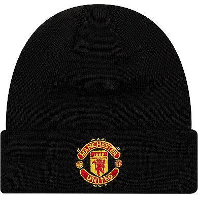 Youth New Era  Black Manchester United Essential Cuffed Knit Hat